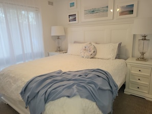 Hamptons bedroom with King sized bed 