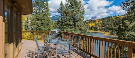 Upper Deck overlooking Columbine Lake with amazing views of Mt Engineer and Spud Mountain