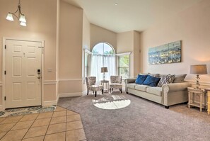 Front Room | Central A/C | Ceiling Fans | 75" & 50" Smart TVs