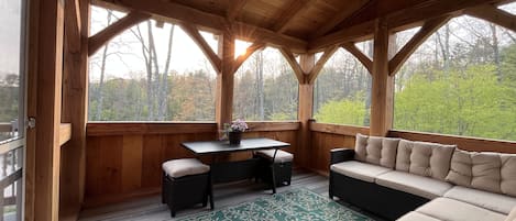 screened in porch for sunset view