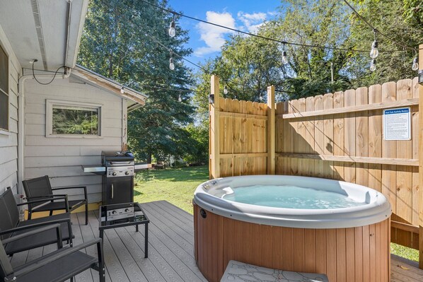 Private Hot tub on rear deck