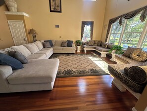 Living room with large sectional couch