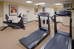 Get a workout in at the fitness center.
