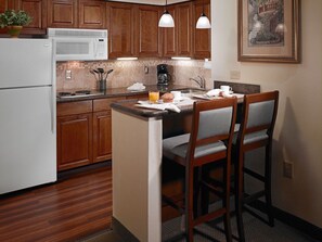 Enjoy a tasty meal at the dining table.