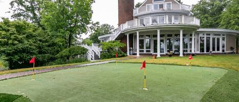 Practice your short game on the putting green.