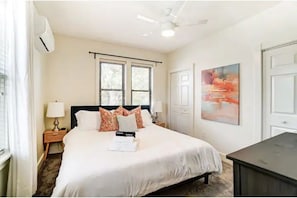 King bed with large smart TV