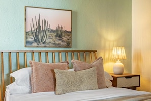 Each room has a unique accent wall