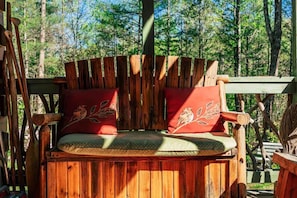 Front porch sitting area for listening to the river run.