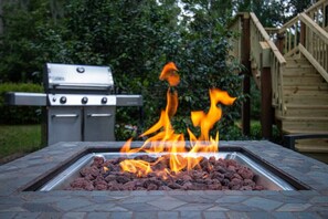 Shared patio w/ firepit and Weber gril