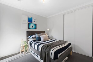 Bedroom 2- double bed and optional single trundle, built in robes