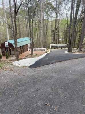 longer side of the L shaped driveway ( about 50 feet long) 