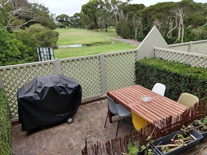 BBQ and outdoor dining looking over the golf course Hole #6