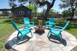 Comfort in the winter! Firepit with wood and starters for those cooler evenings!