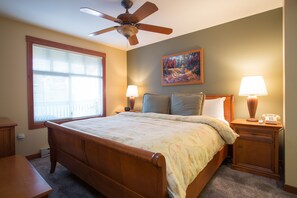 Ceiling Fan, Bedroom, Room, Indoors, Bed