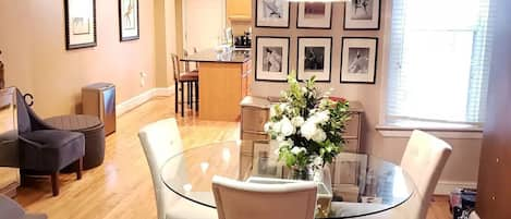 Dinning room, looking into the kitchen.