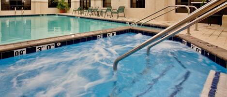 Relax in the hot tub after a long day.