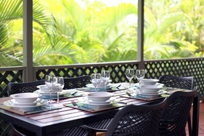 3 Bedroom Deluxe Villa- Balcony Dining Area