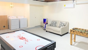 Garage converted i to Game room. 