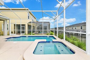 private pool with fence
