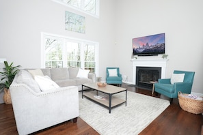 Relax on the Comfy Sectional and Watch a Movie on the 50" Streaming ROKU TV.