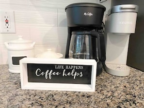 Wake Up to Your First Morning Cup With our Drip Coffee Maker or Keurig.