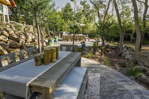 Outdoor dining area off the living area