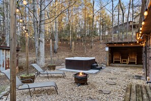Enjoy conversations around the fire pit or soak in the hot tub after a day of adventure. 