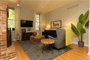 Cozy Living Room with Gas Fireplace