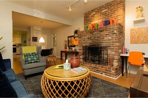 Cozy Living Room with Gas Fireplace