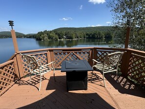 Gas fire table with a view