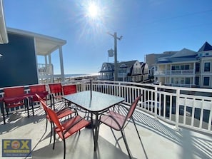 Your front deck with great view of beach and boards