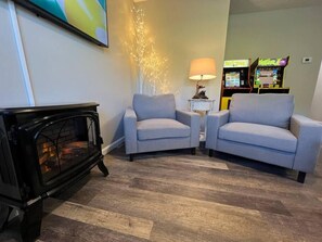 Let's get cozy by the fire!