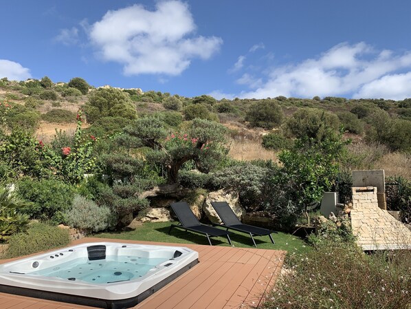 our jacuzzi surrounded by the
mediterranean scrubs