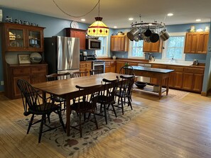 Large custom built eat-in kitchen