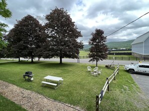 View From the entrance of Sunnyside Apt 3, part of Cooperstown Dreams Park is across the street in view.