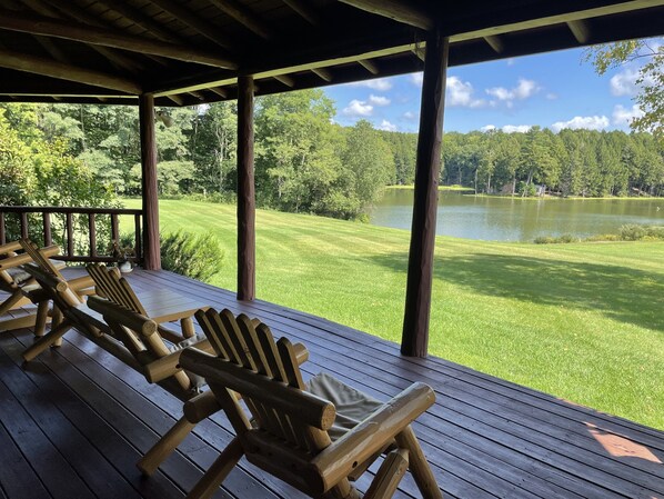 View from deck of pond