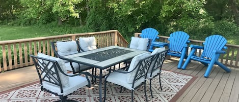 Outside dining on side porch