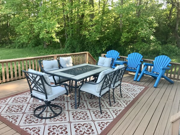 Outside dining on side porch