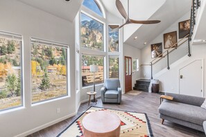 Living Room with Fan and Modern Design