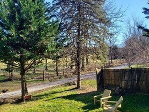 The view looking to the right of the front porch