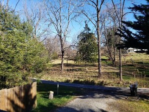 The view looking to the left of the front porch