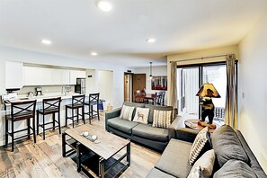 Open and bright living room in the three bedroom