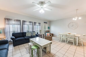 Lovely living area to relax with the family on your next vacation