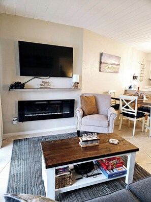 The living and dining area