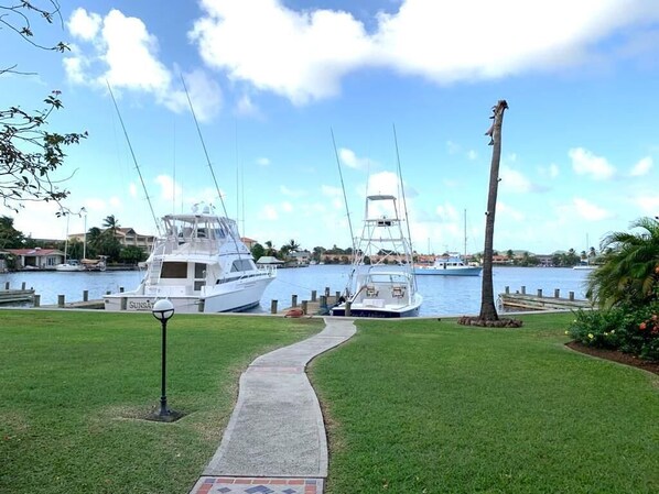 Walk out to the marina waterfront just a few footsteps from the verandah.