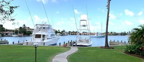 Walk out to the marina waterfront just a few footsteps from the verandah.