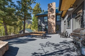 Deck off the Main Living Space with amazing 360 degree views and views of Columbine Lake