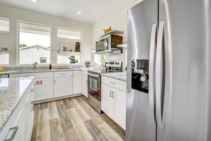 The kitchen is fully equipped! And the appliances are new.