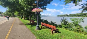 Take a bike ride or a walk at the park across the street.