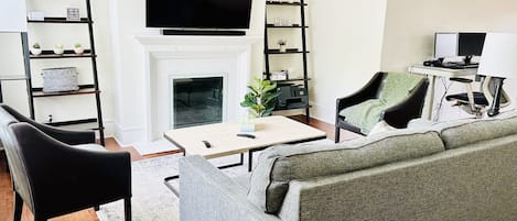 Spacious Living Room with Samsung Smart TV